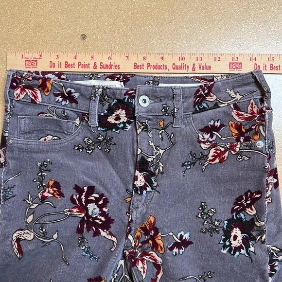 Pilcro Letterpress floral velvet cord high rise skinny pants - Picture 7 of 8
